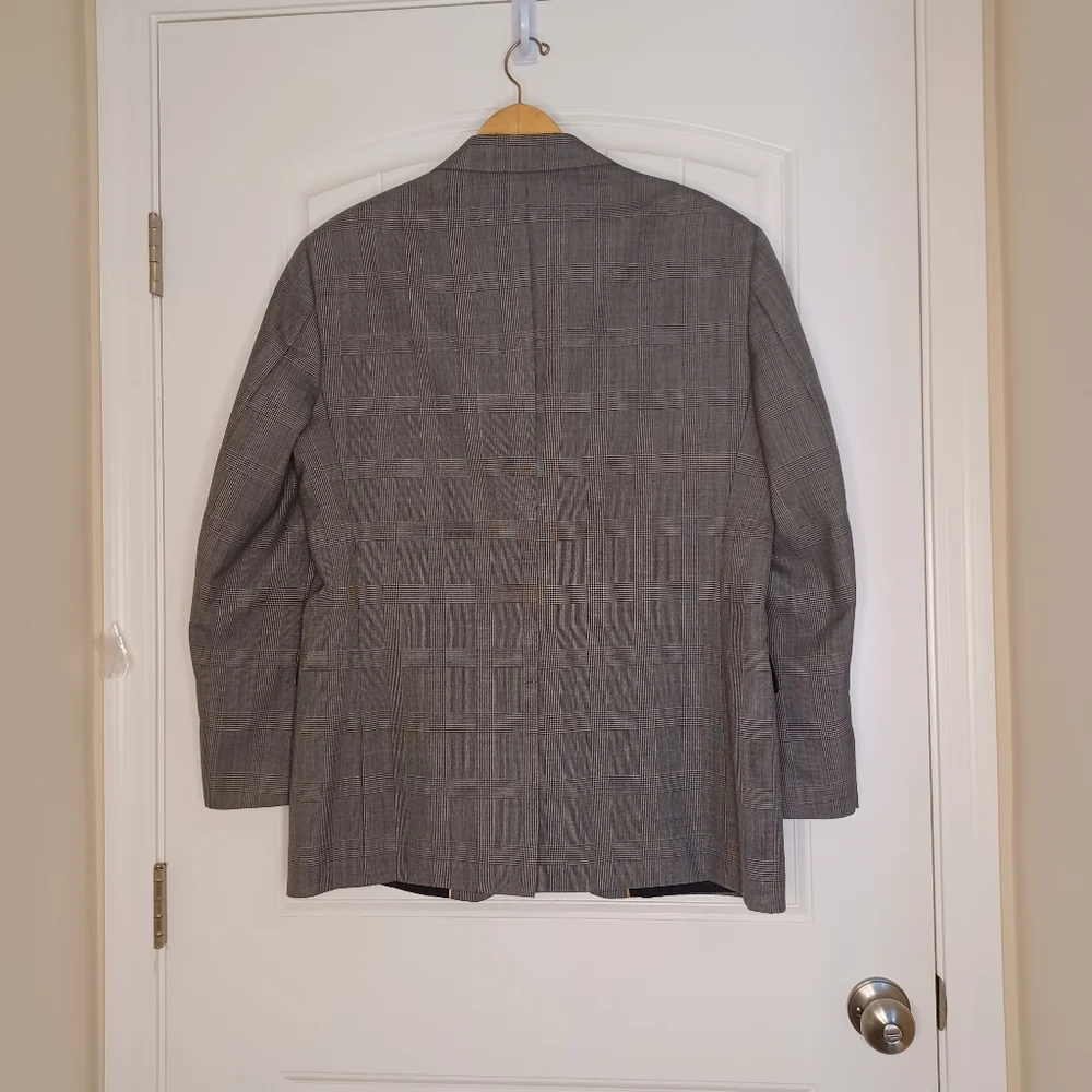 Haggar Imperial Sports Coat Blazer Men's Sz 42 Gray Plaid